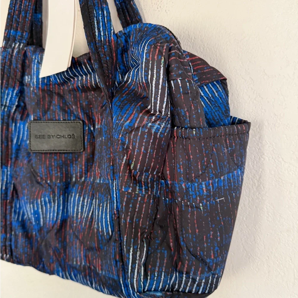 See By Chloe Textured Blue Black‎ Tote Bag